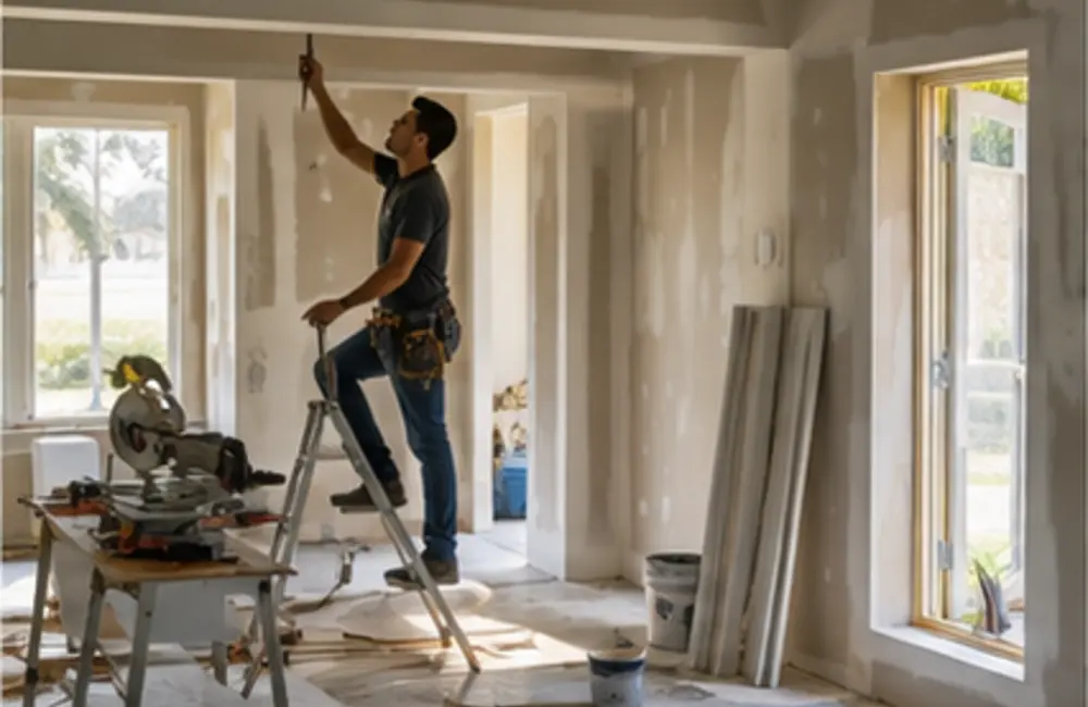 Single-family home renovation in progress