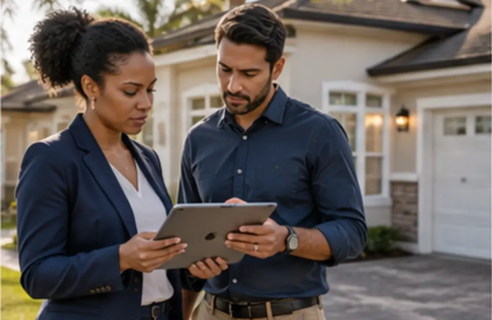 Real estate professionals evaluating a residential opportunity